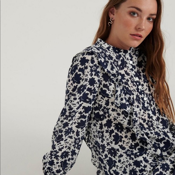 NWT Lucky Brand Victoria Ruffle Blouse - Picture 3 of 4